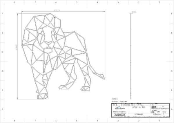 Cadre Tableau Linexa Inspiration le design métallique artistique animal lion