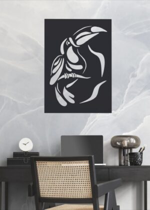 Cadre Tableau Linexa Elégance design métallique animal toucan